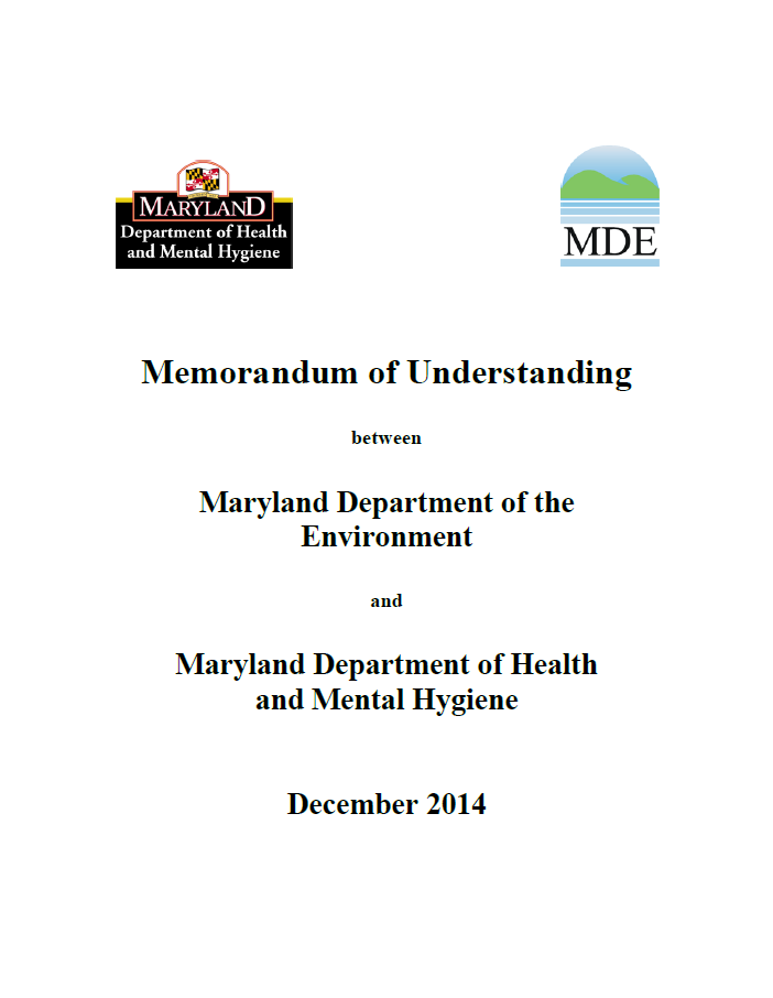 MDE-DHMH Memorandum of Understanding