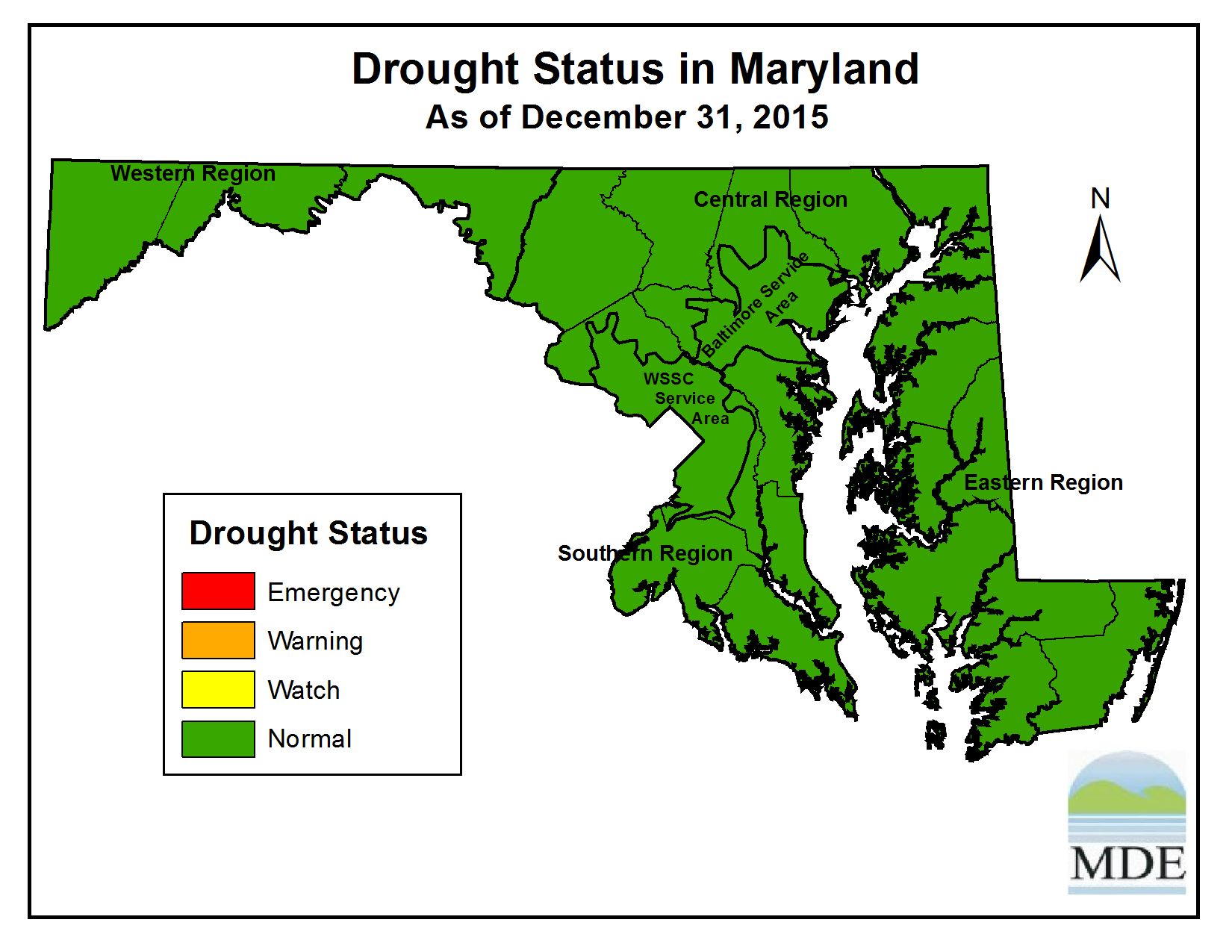 Drought Status as of December 31, 2015