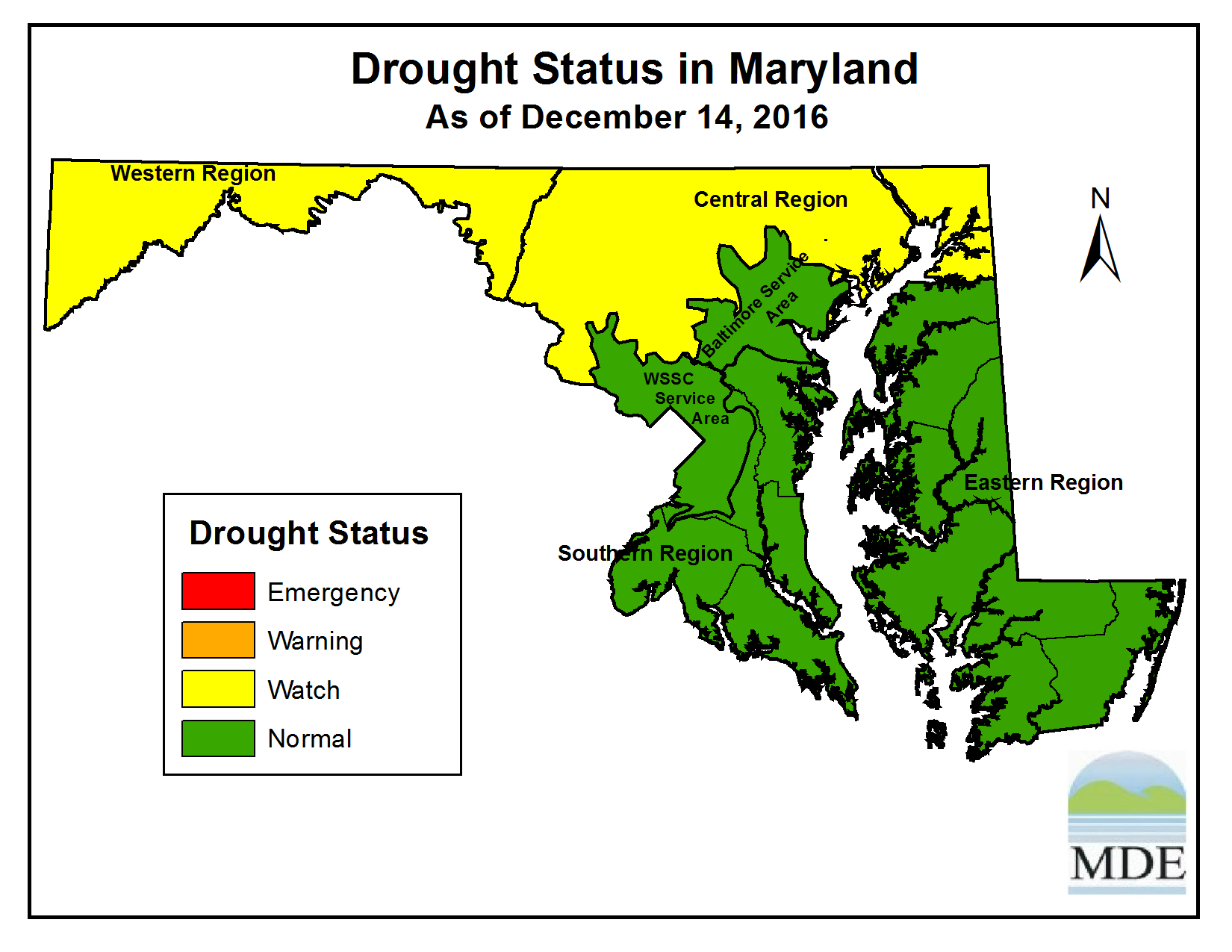 Drought Status as of Decenber 14, 2016